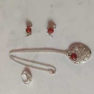 Necklace with Pendant and Matching Earrings